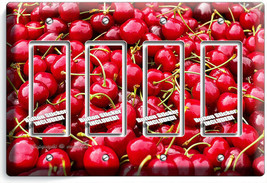 Sweet Red Farm Cherries 4 Gfci Light Switch Plates Kitchen Dining Room Art Decor - £15.81 GBP