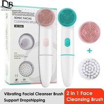 Electric Face Cleansing Brush For Facial Skin Care Wash Sonic Vibration Massage - £16.23 GBP