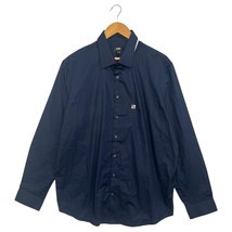 New Express Shirt Mens Extra Large Navy Dress Extra Slim Fit Button Down... - $29.69