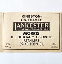 1954 Lankester Engineering Morris Dealer Advertisement Import Automobili... - $27.68 CAD