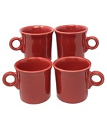 HLC Fiesta Mugs Scarlett Red O Ring Tom Jerry Handle Homer Laughlin Set 4 - $29.65