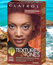 Clairol Textures &amp; Tones Permanent Haircolor Fade Resistant 4RV Blazing Burgundy - £8.03 GBP