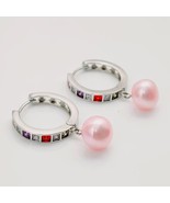 Sterling Silver Freshwater Pearls and Crystals Hoops - €50,65 EUR