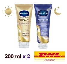 Set Vaseline Healthy Bright Gluta-Hya Day UV Lotion &amp; Overnight Radiance... - £26.27 GBP