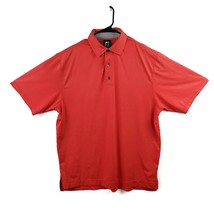 Footjoy Golf Polo Shirt Solid Red Short Sleeve Polyester Spandex Blend FJ A - £19.69 GBP