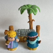 Fisher Price Little People Christmas Nativity Palm Tree Fence Wise Men Black - £9.58 GBP