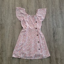 Sienna Sky Above Knee Dress ~ Sz M ~ Short Sleeve ~ Pink ~ Floral - £12.78 GBP