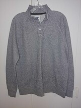 OLD NAVY MEN&#39;S LS GRAY COTTON/POLYESTER PULLOVER SWEATSHIRT-L-NWOT-SUPER... - $9.49