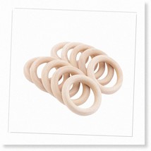 EcoCraft 12pcs 55mm Unfinished Smooth Wooden Rings - Nature&#39;s Jewelry Pendant Co - $25.73