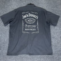 Jack Daniels Dickies Shirt Men 2XL Grey Tennessee Whiskey Short Sleeve Button Up - £17.96 GBP