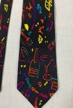 Vintage Hennessy Martini 100% Silk Tie Colorful Drinks Alcohol Collectib... - $19.99