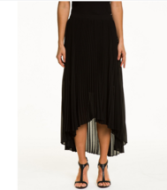 Le Chateau Pleated Chiffon Flared Skirt Size 4 Color Black - £50.49 GBP