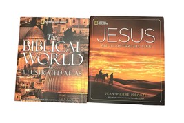 Lot of 2 National Geographic Jesus Life &amp; Biblical World Illustrated Atl... - $534.97 MXN