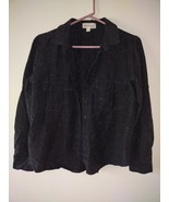 Cloth &amp; Stone Women White Speckles On Black Button Up Shirt Size Small EUC - £20.30 GBP