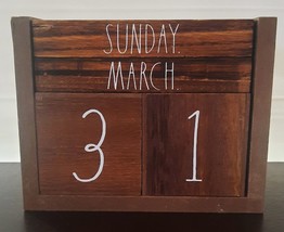 Rae Dunn Calendar Wood Perpetual Block Calendar - £19.57 GBP