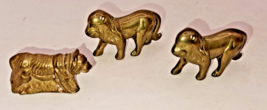 3 Brass Lion Figurines Statue House Office Table Decoration Animal Figurines - £9.96 GBP