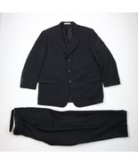 Vintage Louis Feraud Mens 46R Striped Wool 2 Piece Suit Black Jacket Pan... - $2,738.47 MXN