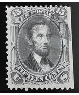 1866 15c President Abraham Lincoln, Black Scott 77 Used F/VF - $31.39