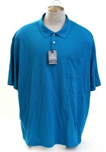 Van Heusen Blue Short Sleeve Chest Pocket Polo Shirt Men&#39;s NWT - £54.81 GBP