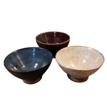 Set of 3 Japanese Soup Noodle Rice Bowls Vintage Signed Varied Sizes READ - £18.64 GBP