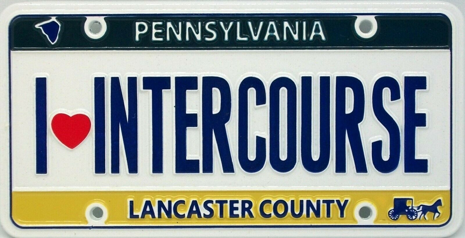 I Love Intercourse Lancaster County Pennsylvania License Plate Souvenir Fridge - $7.99