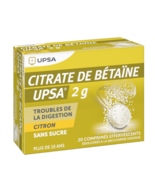 Betaine Citrate 2g-UPSA-Pack of 20 Effervescent Tabs (Sugar free-Lemon F... - $27.43 CAD