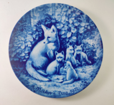 1974 Kaiser W. Germany Mother&#39;s Day Porcelain Plate 4th Issue Wolf &amp; Kits 7 5/8&quot; - £11.81 GBP