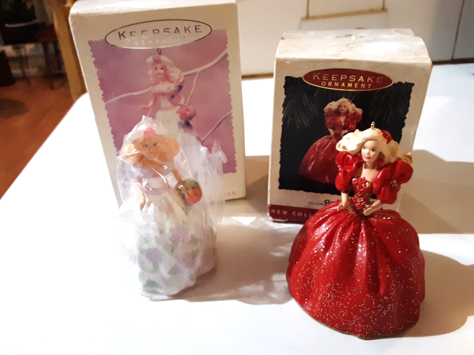 Hallmark Keepsake Holiday Barbie Doll Ornament Lot of 2 1993 Holiday 1995 Easter - £14.99 GBP