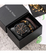 Personality Men&#39;s Watch Bracelets Gift Set Luxury Leather Quartz Date Wa... - $1,332.57 MXN+