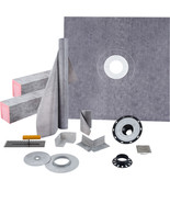 VEVOR Shower Curb Kit 48&quot;x48&quot; with Central Drain PVC Waterproofing - £214.26 GBP