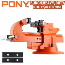 PONY 5-inch Heavy-Duty Bench Vise Utility Combination Pipe Vise 360 Swiv... - £198.22 GBP