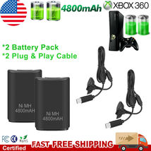 2x Rechargeable Battery Pack Charger Cable Dock For Xbox 360 Wireless Co... - $33.00