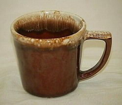 McCoy Brown Drip Coffee Mug Dark Brown Drip Glaze Design USA - £15.52 GBP