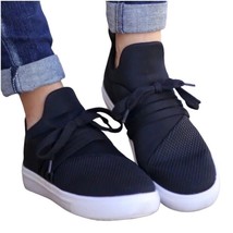 Steve Madden Lancer Lace-Up Platform Mesh Fashion Sneakers US 9.5 Comfort Black - £25.73 GBP