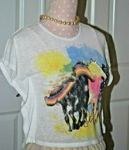 Signorelli Girls White Horses Graphic T Shirt Size S (8) - $8.99