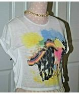 Signorelli Girls White Horses Graphic T Shirt Size S (8) - $12.29 CAD