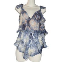 Venus Womens Medium Lace Top Floral Babydoll Mesh Cami Tank Festival Ruffle - $17.17