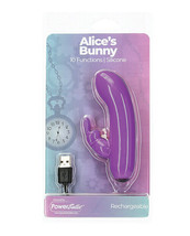 Alice&#39;s Bunny Rechargeable Bullet W/rabbit Sleeve 10 Functions Purple - £14.27 GBP