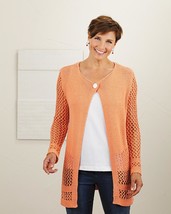 Smithsonian Hand-Crocheted Tangerine Cardigan - £39.32 GBP