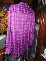 Robert Graham Mens Purple Geometric Button Up Long  Sleeve Shirt Classic Fit XL image 5