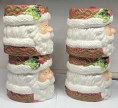 4 Father Christmas Coffee Mug Tea Cup Santa Claus Hot Chocolate 3D Ceramic 24 OZ - £19.75 GBP