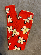 LulaRoe Leggings OS One Size Floral Flower Hawaiian Cream Yellow NWT NEW... - £18.59 GBP