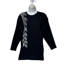 outlander Petites vintage black silver sequins sweater Size PS - £19.45 GBP