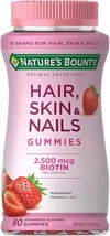 Nature&#39;s Bounty Vitamin Biotin Optimal Solutions Hair, Skin and Nails Gummies, 8 - £21.57 GBP