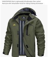 Men&#39;s Raincoat Waterproof Hooded Windbreaker Lightweight Water Resistant... - $83.19 CAD
