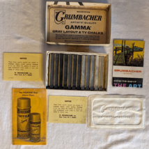 VTG Grumbacher GAMMA 12 Neutral Gray Layout &amp; TV Chalks Compressed Squar... - $14.46