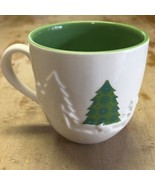 Starbucks Coffee Christmas Tree 16oz Mug Green White Sled Embossed Holid... - £23.46 GBP