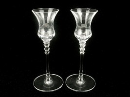 Set of 2 Crystal Candle Holders, Mikasa Sonata, Footed Base, Hexagon Stem Knops - £15.62 GBP