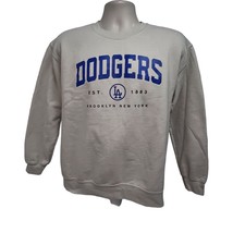 Los Angeles Dodgers Brooklyn New York Baseball Gray Pullover Sweatshirt Medium - £31.64 GBP