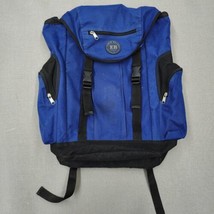 Vtg 90s Eddie Bauer Hiking Backpack Drawstring Top 18in Tall Blue Canvas Padded - £47.54 GBP